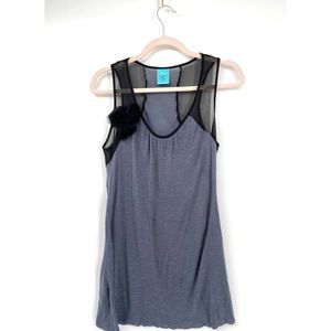 H.I.P‎ Happening in the Present Gray/Black Sleeveless Mesh Sleeveless Top Large